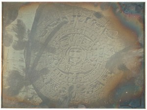Daguerrotipo Piedra del Sol empotrada en la Catedral Metropolitana, por Jean Prelier Dudoille, circa 1840