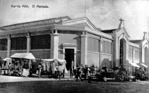 Mercado que existió en la Plaza de la Constitución, antes cementerio de San Francisco, hoy Plaza Valladolid