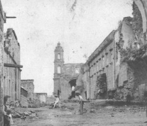 Actual calle de Humboldt, desde cuyo extremo oriente se apreciaba el Templo de la Tercera Orden y el costado sur del Convento de San Francisco