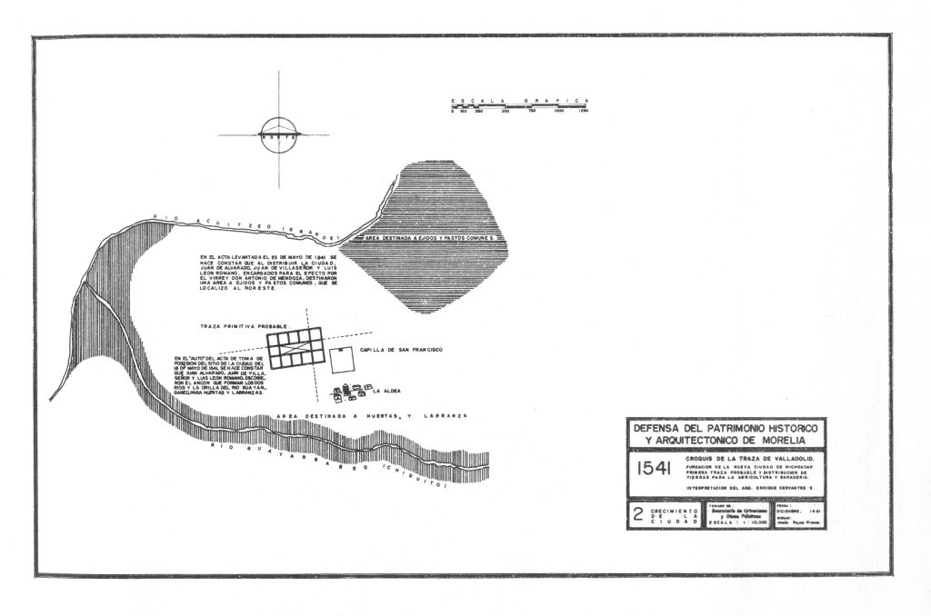 Croquis de la Traza de Valladolid, en "En Defensa Del Patrimonio Histórico y Arquitectónico de Morelia", por Esperanza Ramírez Romero