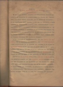 Primera página del informe escrito por el Dr. Jesús García Tapia, originalmente en 1956 y reescrito en 1975.