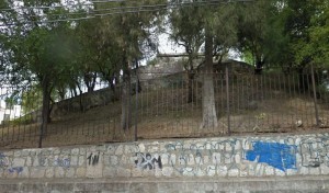 Fotografía tomada de Google Earth, del llamado Calvario, montículo prehispánico en Santa María de Guido, Morelia