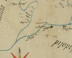 Plano de la Provincia de Guanajuato de 1816, donde se observa a Cuitzeo de los Naranjos, hoy Abasolo (fragmento).