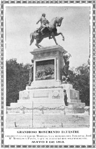 El monumento a Morelos, el día de su inauguración, el 2 de mayo de 1913.