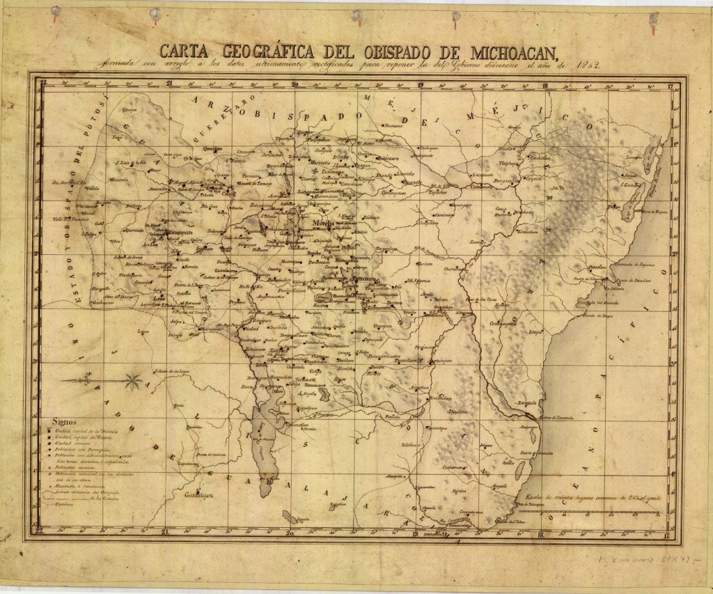 El territorio de Michoacán en la cartografía, siglos XVII al XX