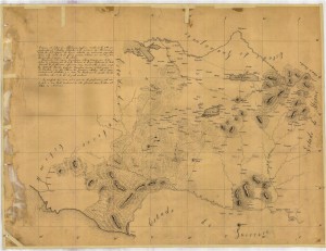 Mapa Michoacán según datos de Juan José de Lejarza 1822