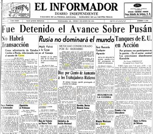 Primera plana de El Informador del 3 de agosto de 1950