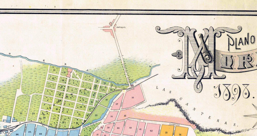 Plano de 1898 de la Escuela Industrial Militar Porfirio Díaz.