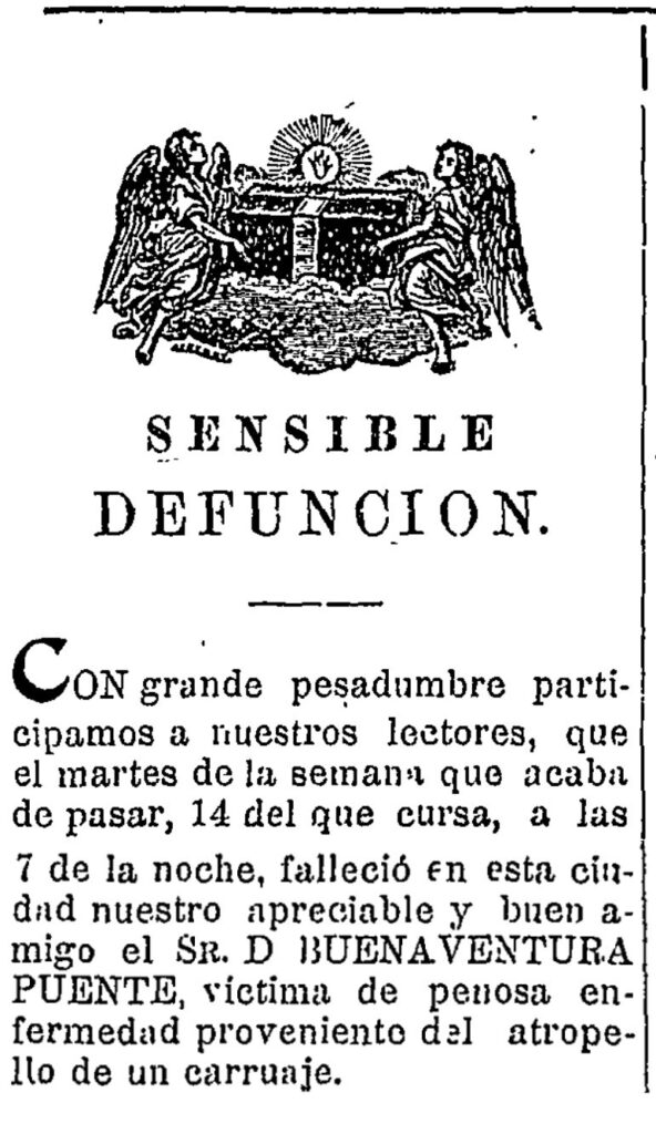 Esquela del Sr. Ventura Puente